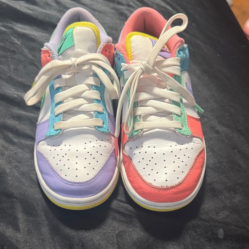 Nike Kids Colorblock Sneakers - White with Pink, Purple, Teal & Yellow